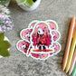 Anime Slime Girl Sticker, Pink and Orange 3" or 2"