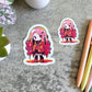 Anime Slime Girl Sticker, Pink and Orange 3" or 2"