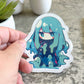 Anime Slime Girl Sticker, Teal and Green 3" or 2"