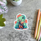 Slime Girl Sticker, Orange and Green 3" or 2"