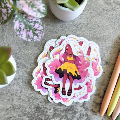 Summer Slime Girl Sticker, Cotton Candy