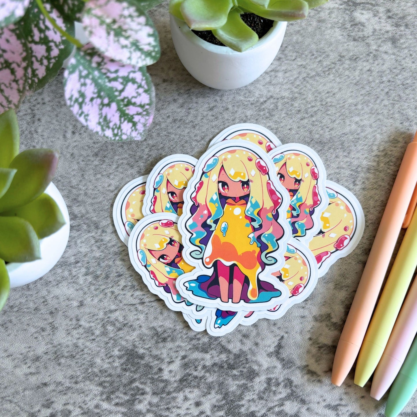 Summer Slime Girl Sticker, Tropical