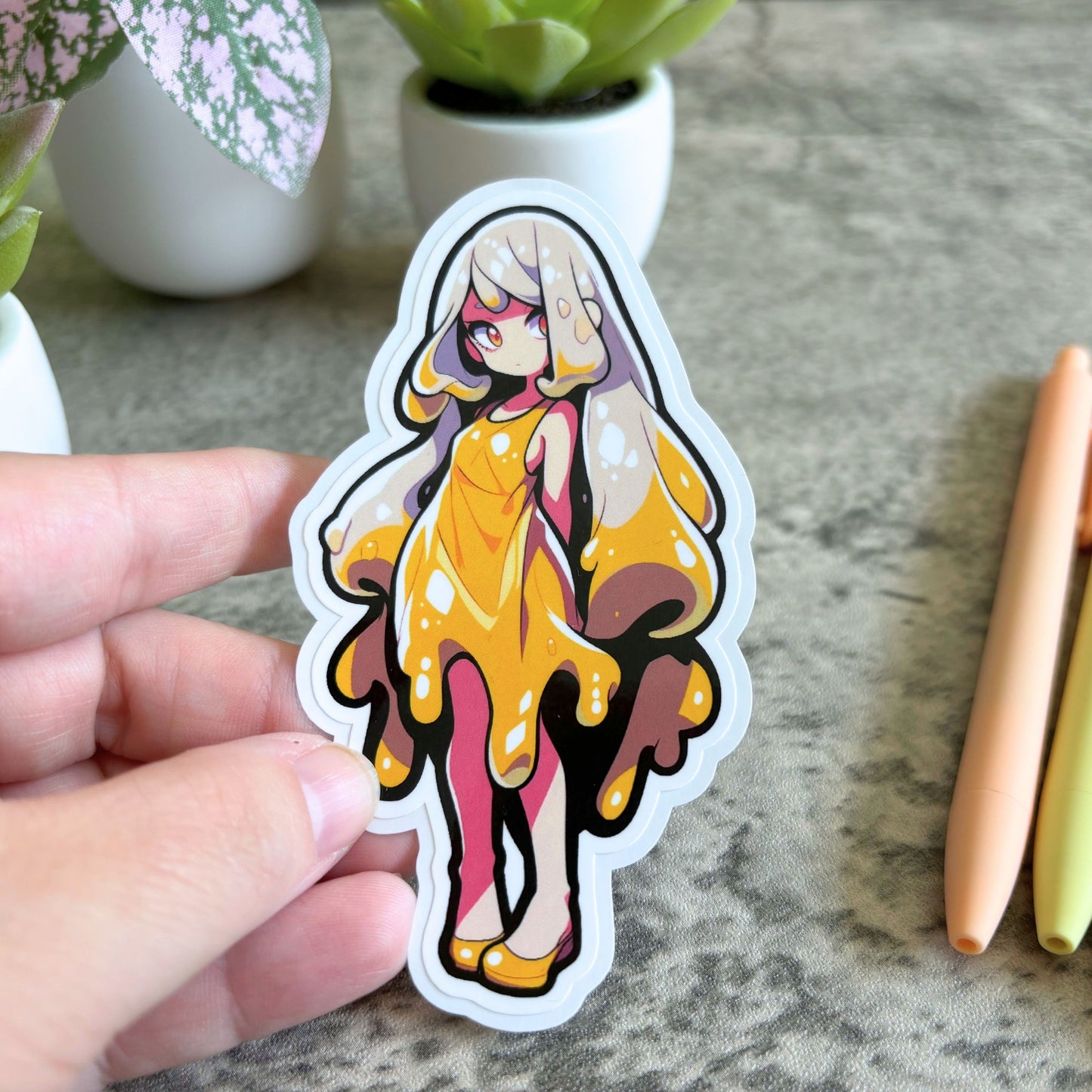 Summer Slime Girl Sticker, Golden Honey