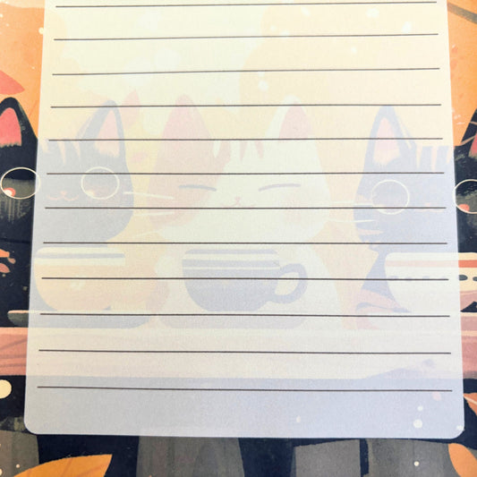 Autumn Cafe Cats Notepad