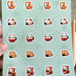 Tiiny Sticker Set, Cute Cats with Autumn Drinks