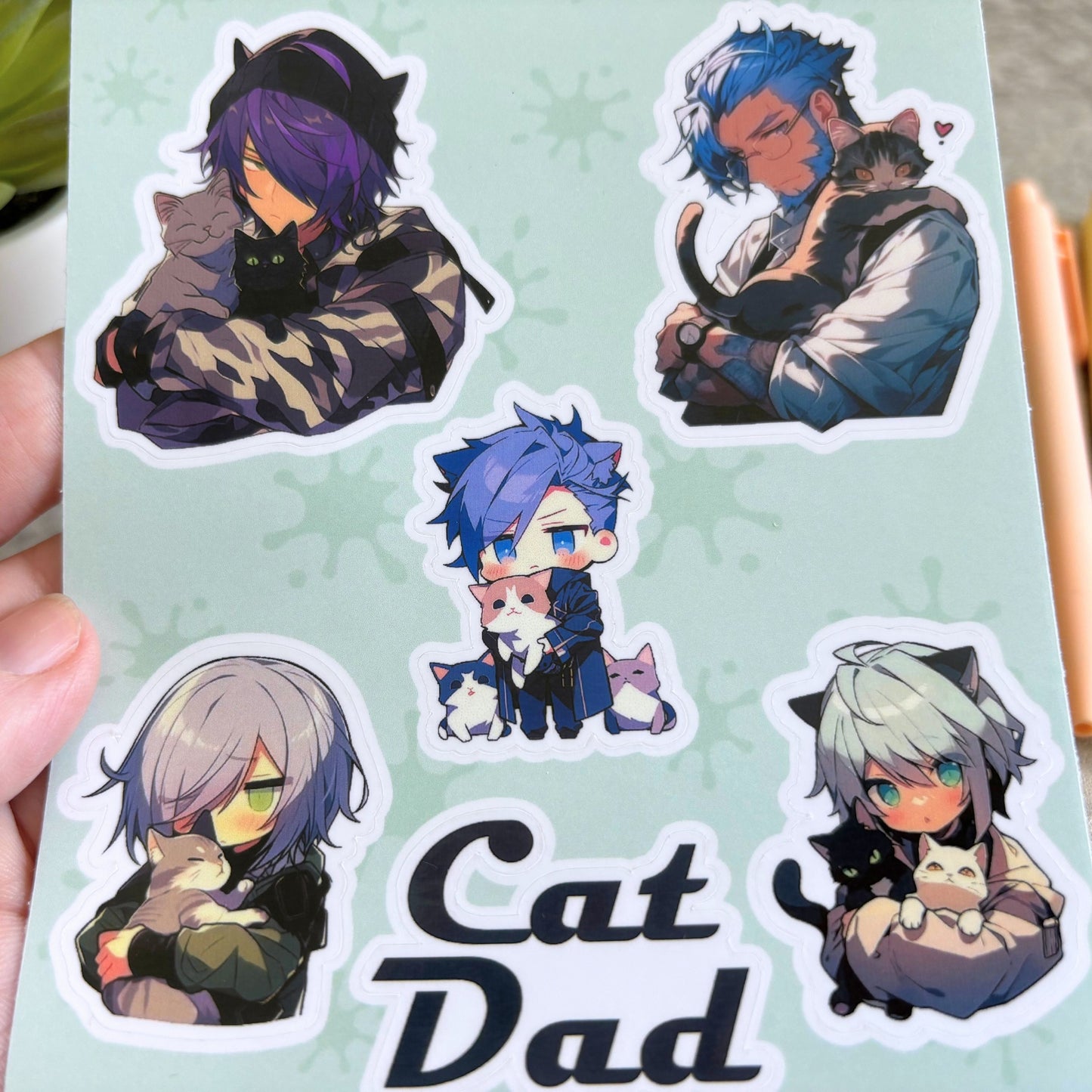 Cat Dad Sticker Sheet