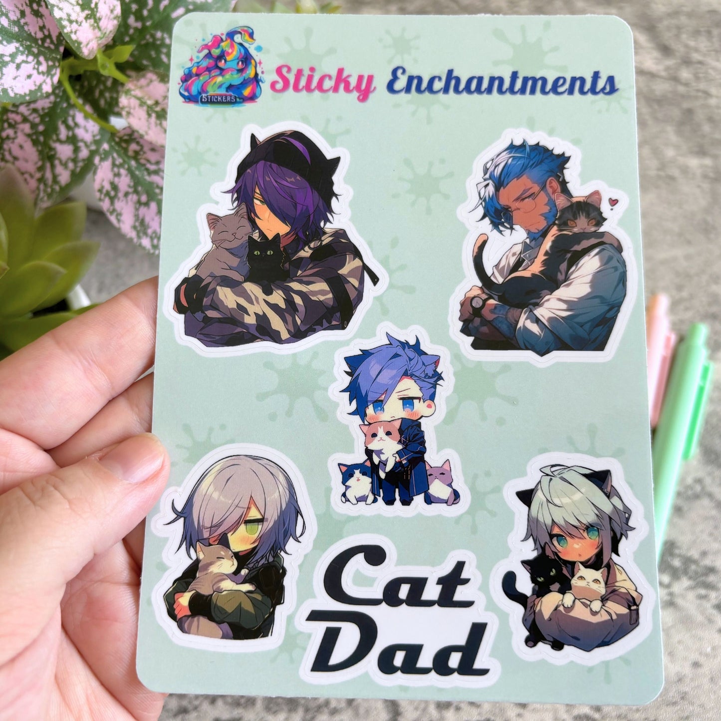 Cat Dad Sticker Sheet