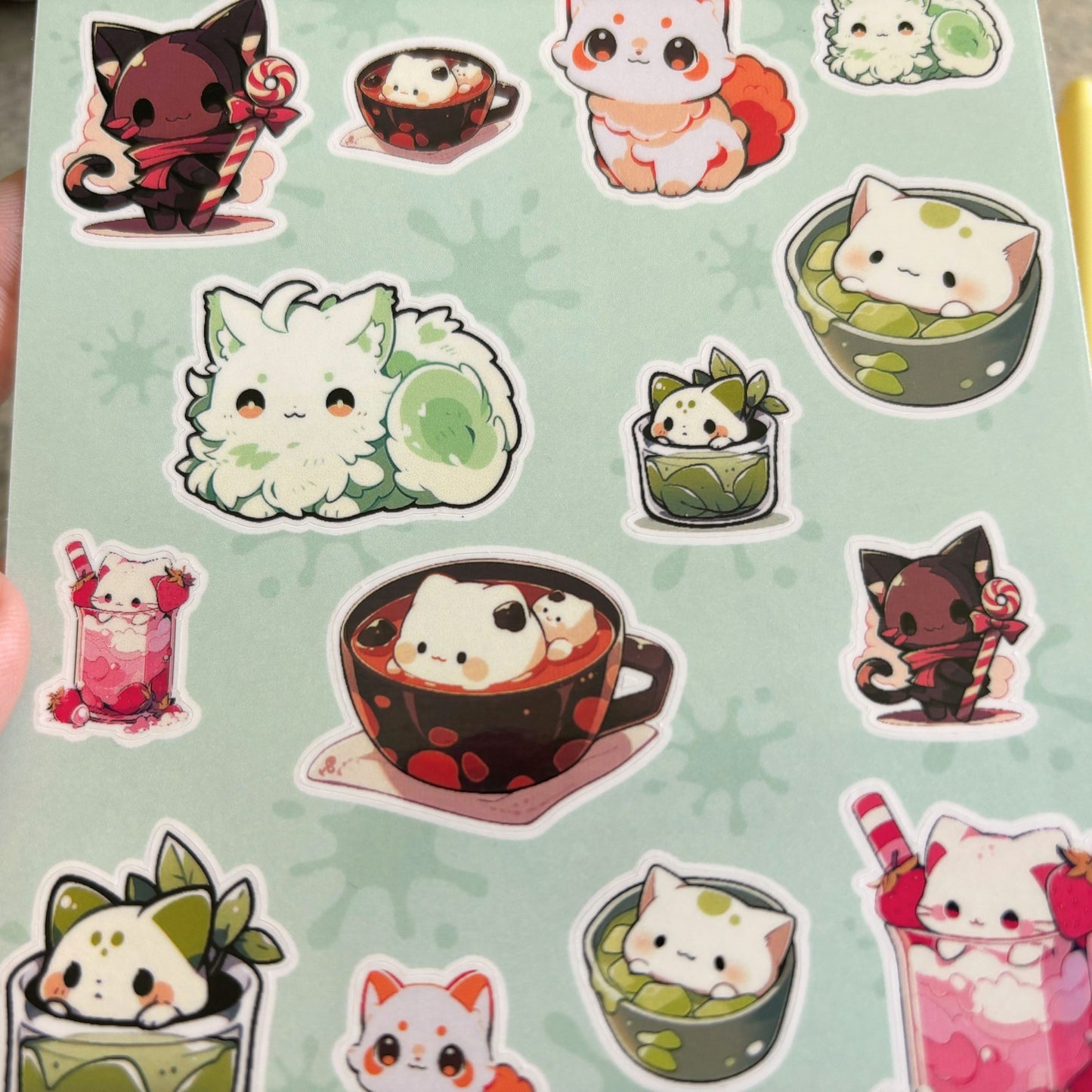 Cafe Cats Vinyl Sticker Sheet