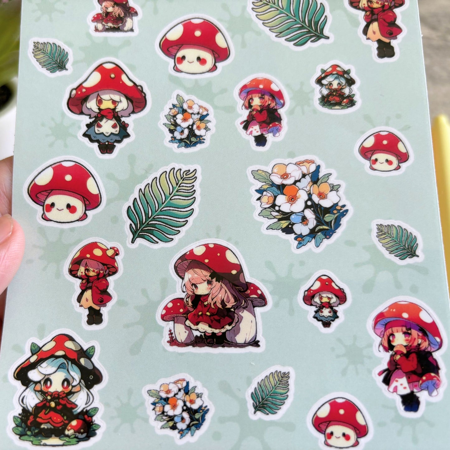 Cute Mushroom Fairy Sticker Sheet