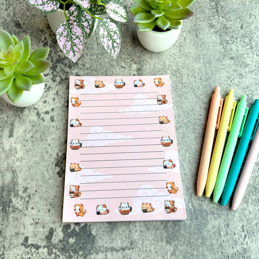 Kawaii Autumn Cat Notepad