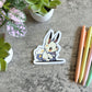 Cute Bunny Sticker, Yellow and Gray 3" or 2"