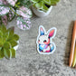 Cute Bunny Sticker, Vibrant Rainbow 3" or 2"