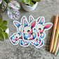 Cute Bunny Sticker, Vibrant Rainbow 3" or 2"