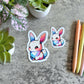 Cute Bunny Sticker, Vibrant Rainbow 3" or 2"