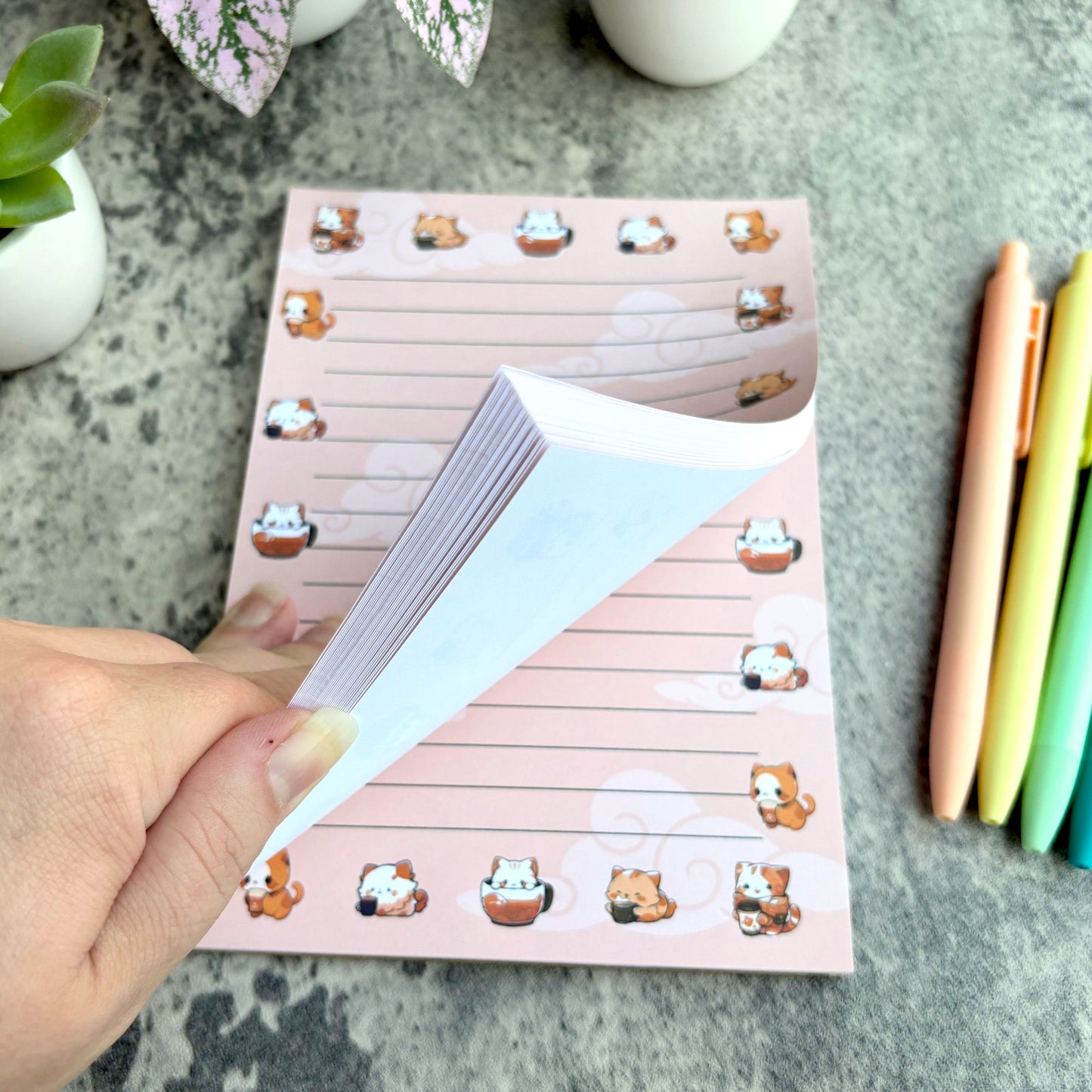 Kawaii Autumn Cat Notepad