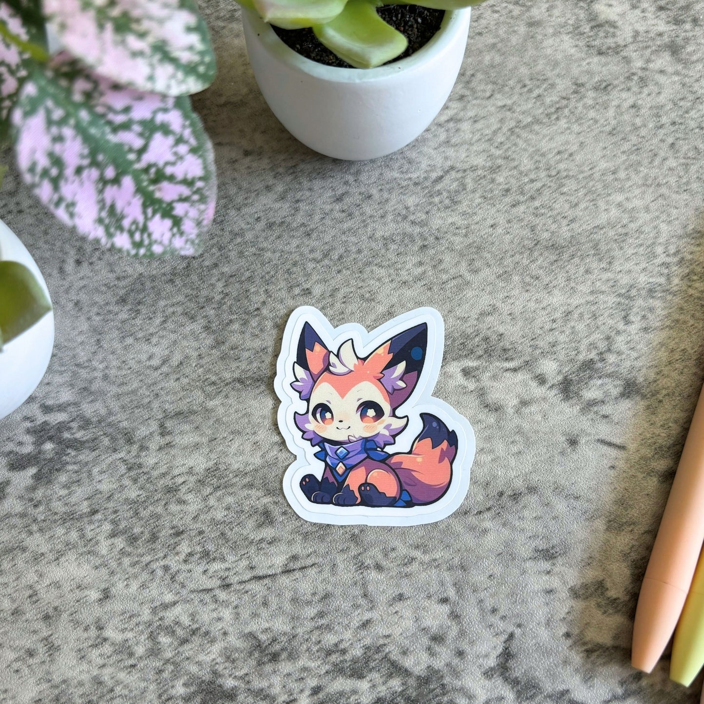 Space Bandit Fox Sticker, 3" or 2"