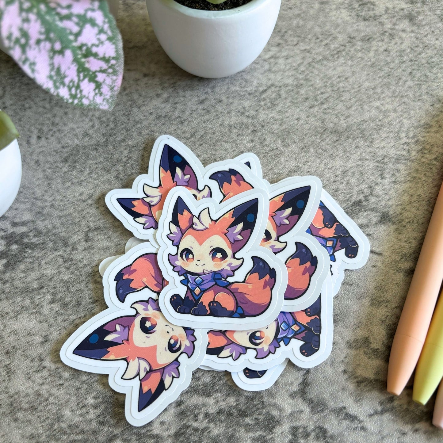 Space Bandit Fox Sticker, 3" or 2"