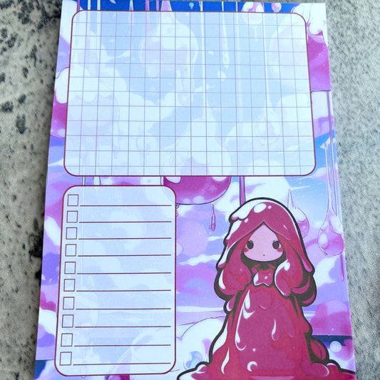 Kawaii Slime Girl Notepad, Pink