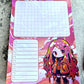 Kawaii Slime Girl Notepad, Pink and Orange