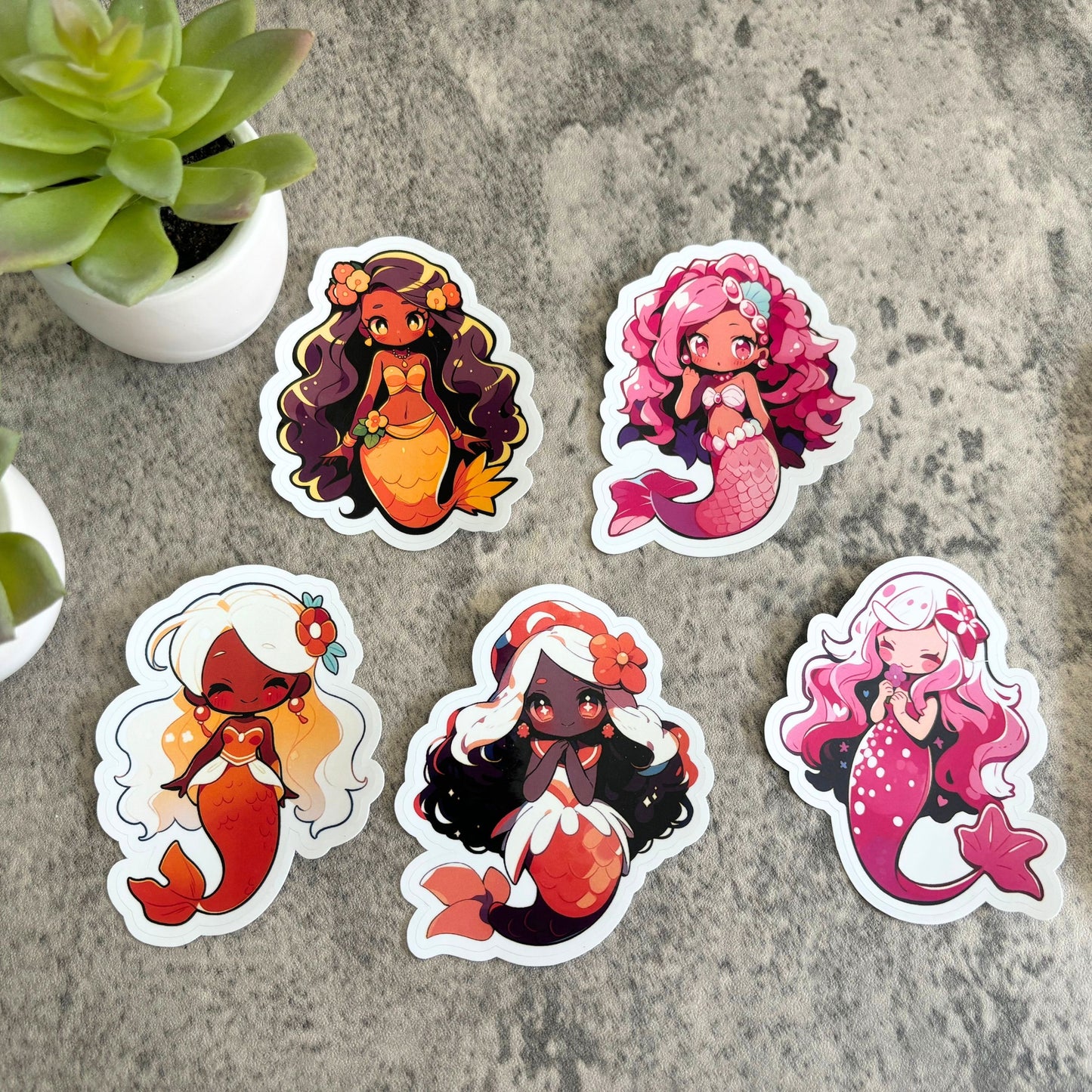 Sweet Summer Mermaids Sticker Set, 3"