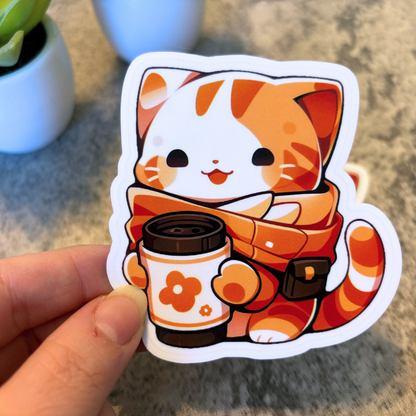 Latte Cat Sticker, 3" or 2"