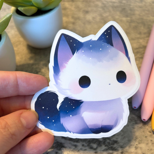 Cute Cat Sticker, Galaxy Space Cat