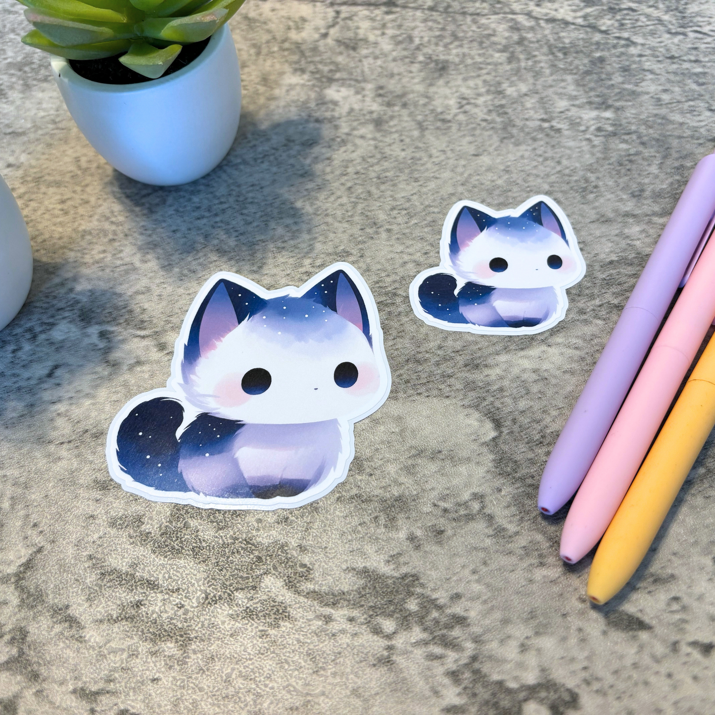 Cute Cat Sticker, Galaxy Space Cat