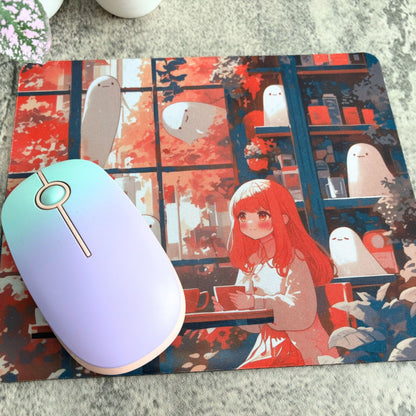 Ghost Tea Time, Halloween Theme Mousepad