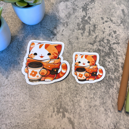 Latte Cat Sticker, 3" or 2"