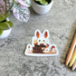 Cozy Bunny Sticker, Bookish Bunny 3" or 2"