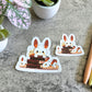 Cozy Bunny Sticker, Bookish Bunny 3" or 2"