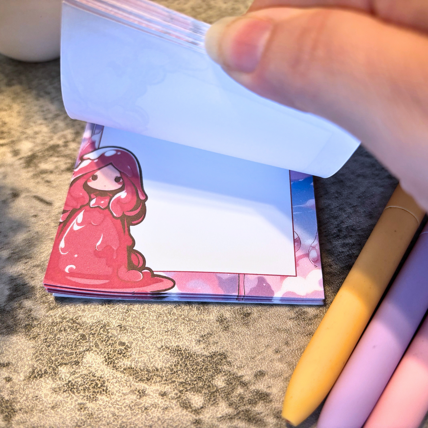 Kawaii Slime Girl Memo Pad, Pink