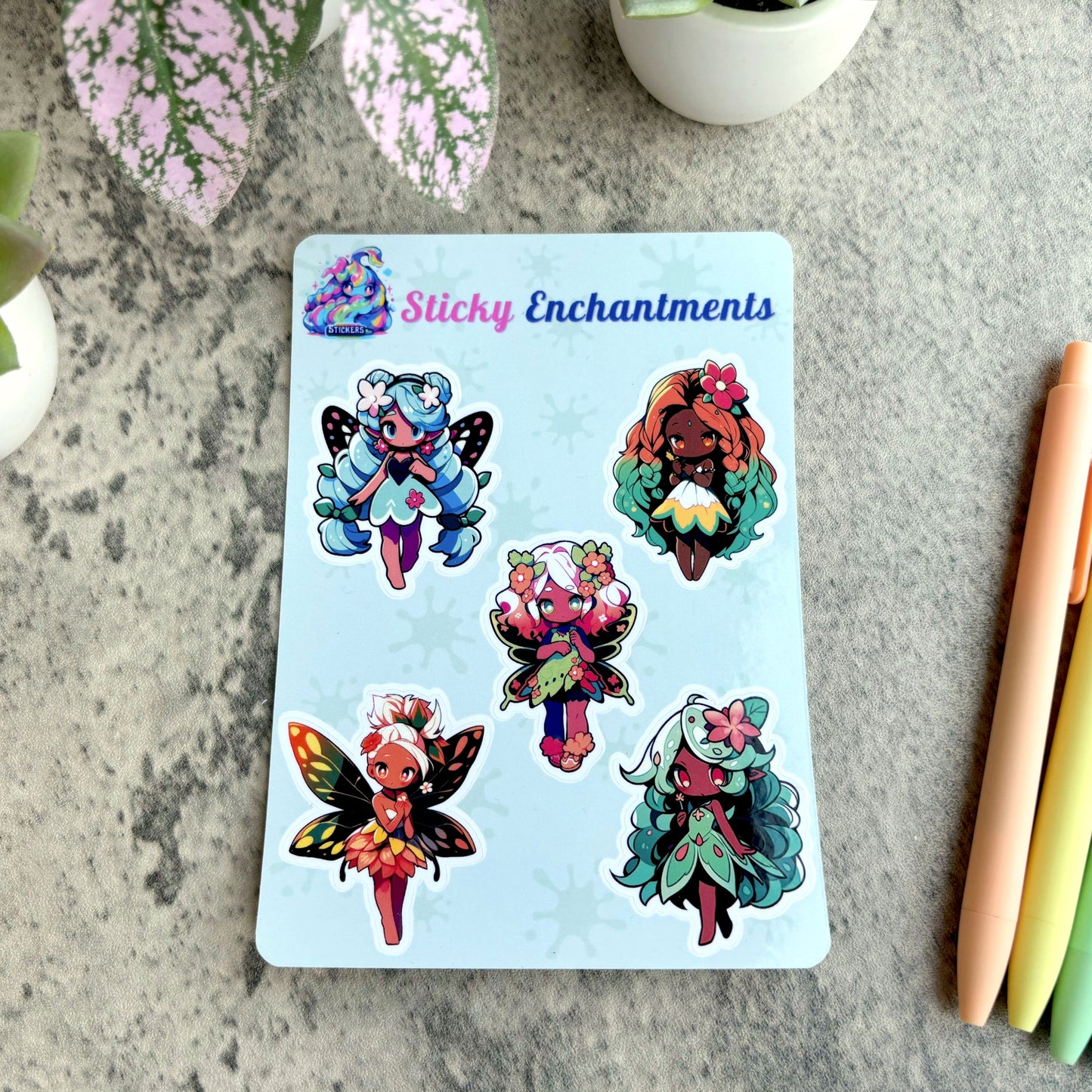 Kawaii Tropical Fairy Sticker Sheet