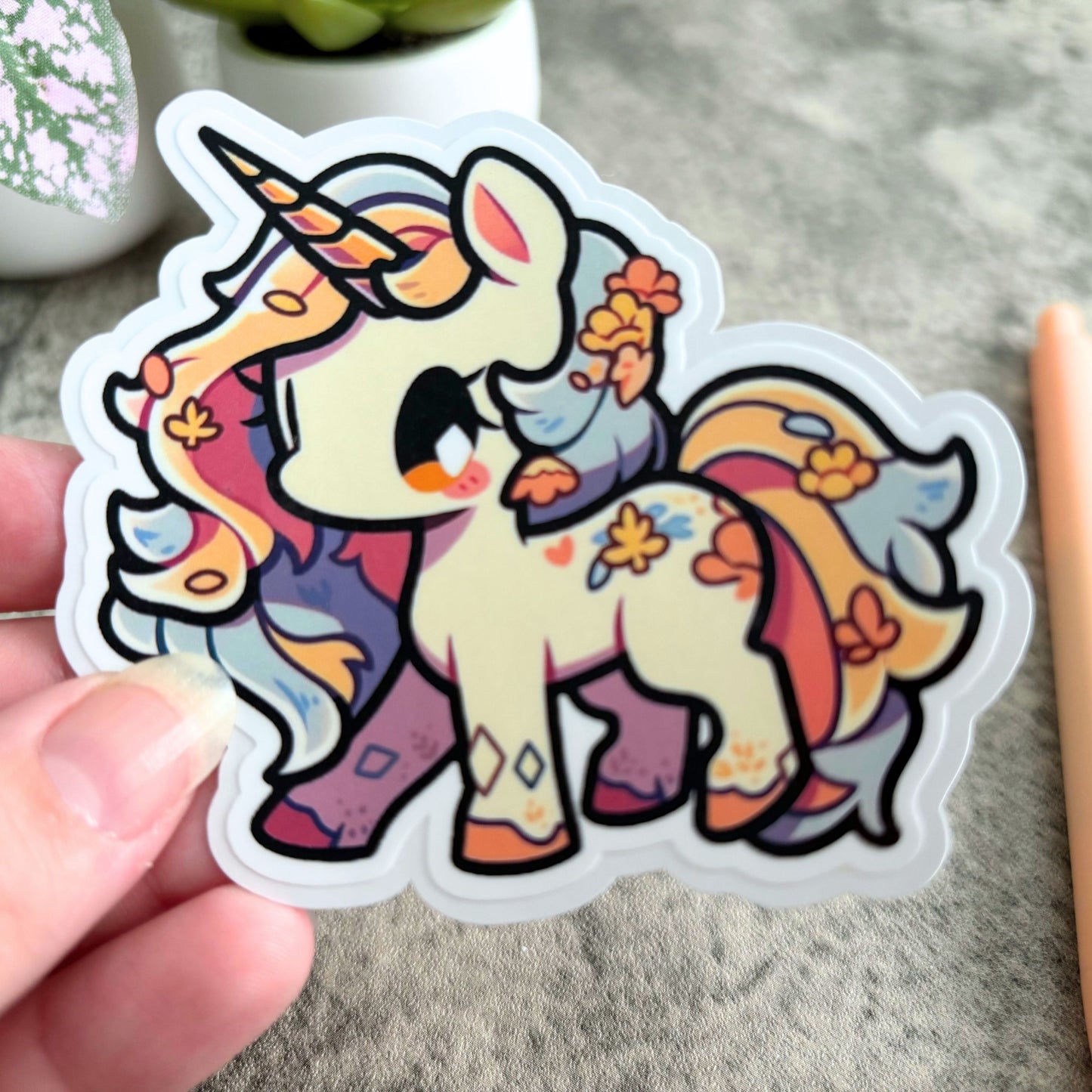 Autumn Unicorn Sticker, 3" or 2"