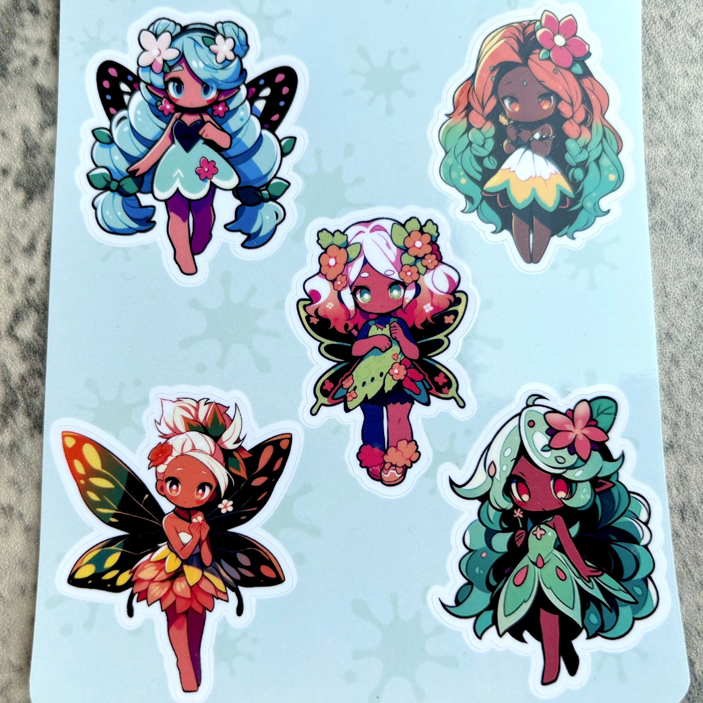 Kawaii Tropical Fairy Sticker Sheet