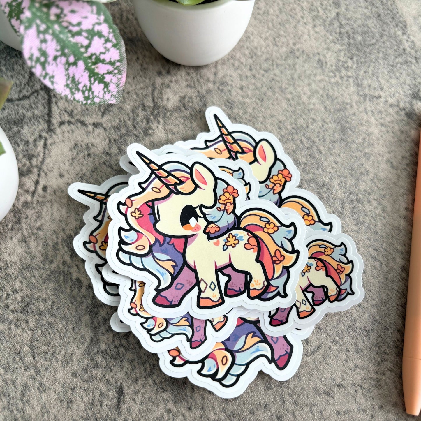 Autumn Unicorn Sticker, 3" or 2"