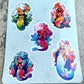 Kawaii Tropical Mermaid Sticker Sheet