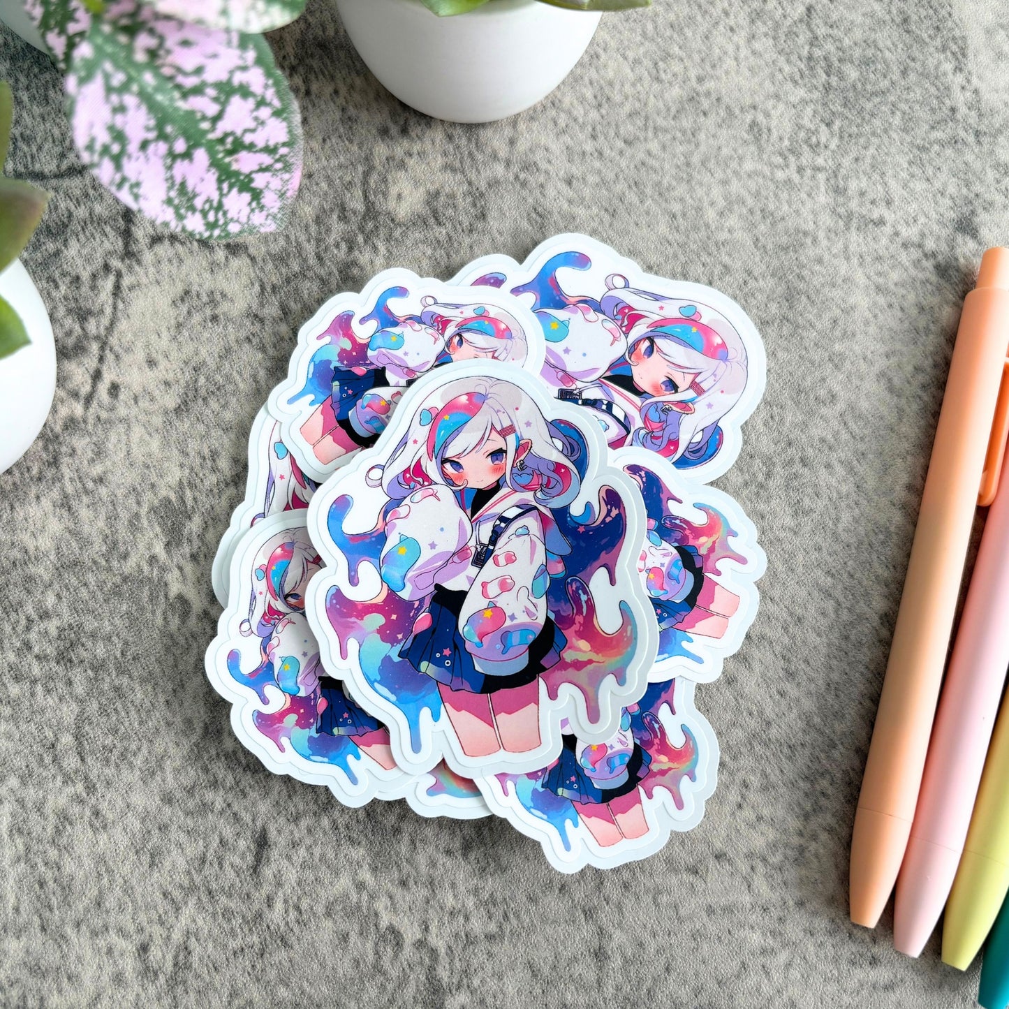 Rainbow Slime Girl Sticker