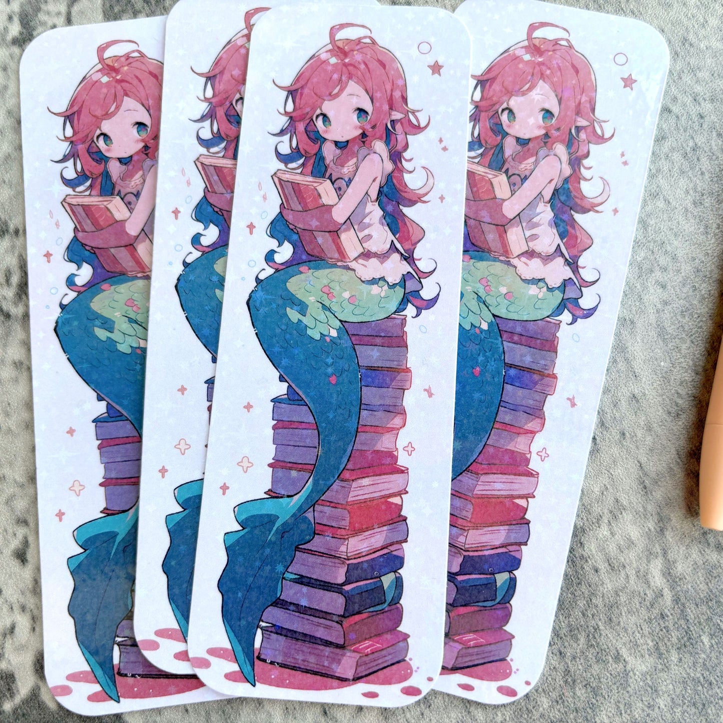 Cute Bookish Mermaid Bookmark, Pink