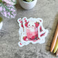 Strawberry Milkshake Cafe Cat Sticker, 3" or 2"