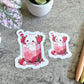 Strawberry Milkshake Cafe Cat Sticker, 3" or 2"