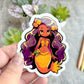 Summer Mermaid Sticker, Gold and Brown