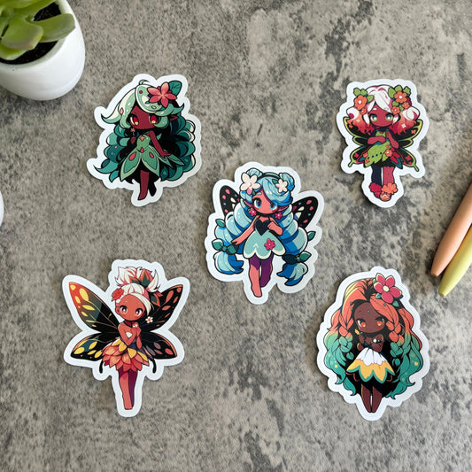 Tropical Summer Fairies Sticker Set, 3"