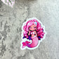 Summer Mermaid Sticker, Pink and Blue