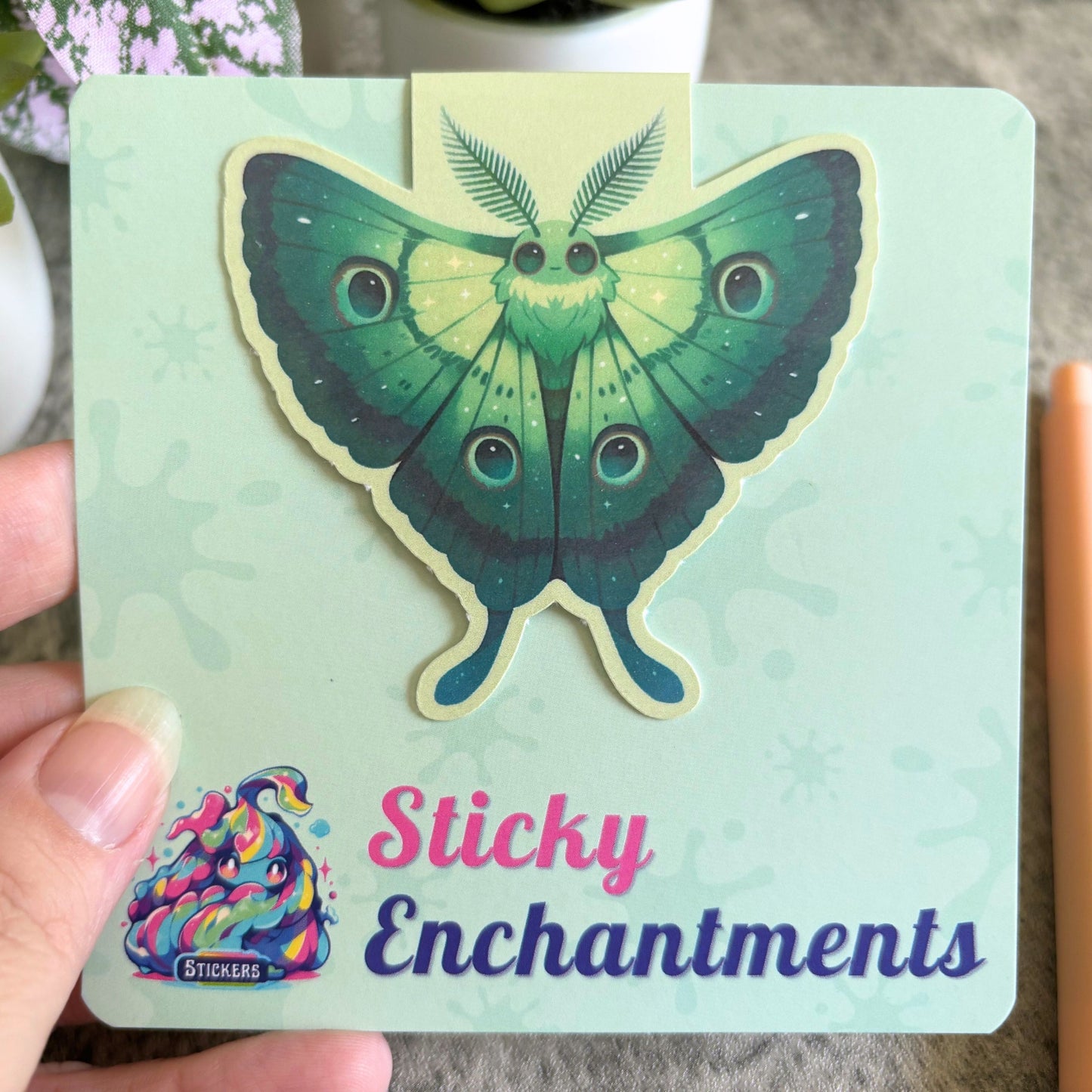 Cute Luna Moth Magnetic Bookmark