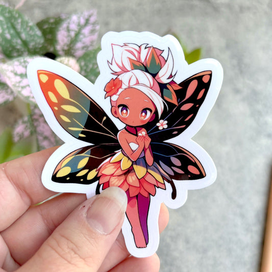 Golden Tropical Fairy Sticker