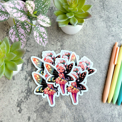 Golden Tropical Fairy Sticker