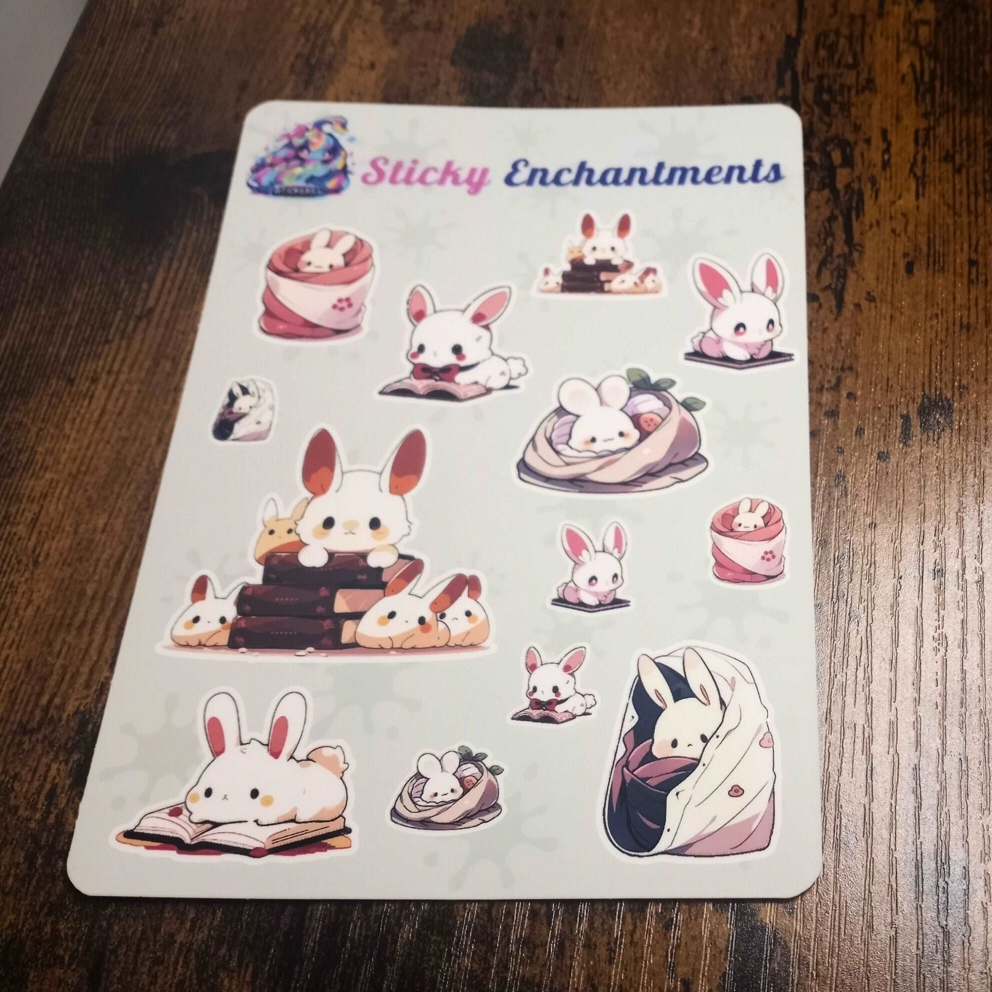 Cozy Bunnies Vinyl Sticker Sheet Stickers Sticky Enchantments