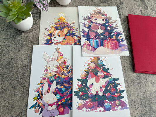 Cute Christmas Holiday Card Set