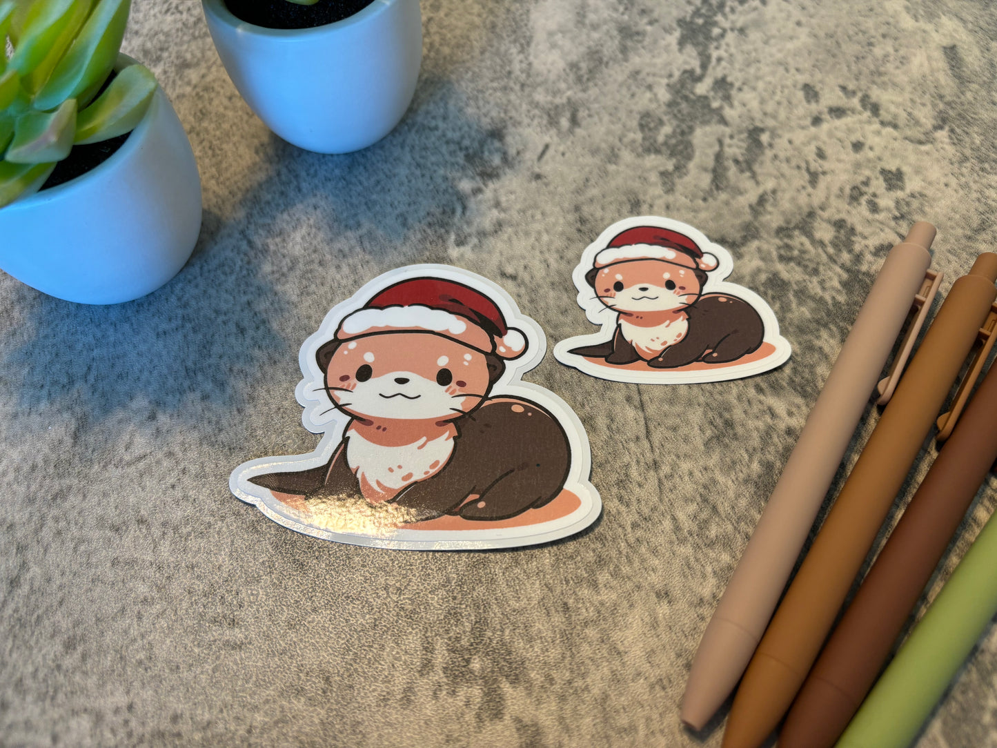 Cute Christmas Otter Sticker